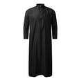 2024 New Male Casual Robe Muslim Men's Dress Shirts Stand Collar Thobe