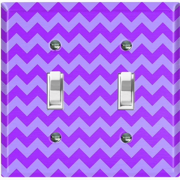 Metal Light Switch Plate Cover Chevron Purple Zig Zag Lines Pattern CHV003
