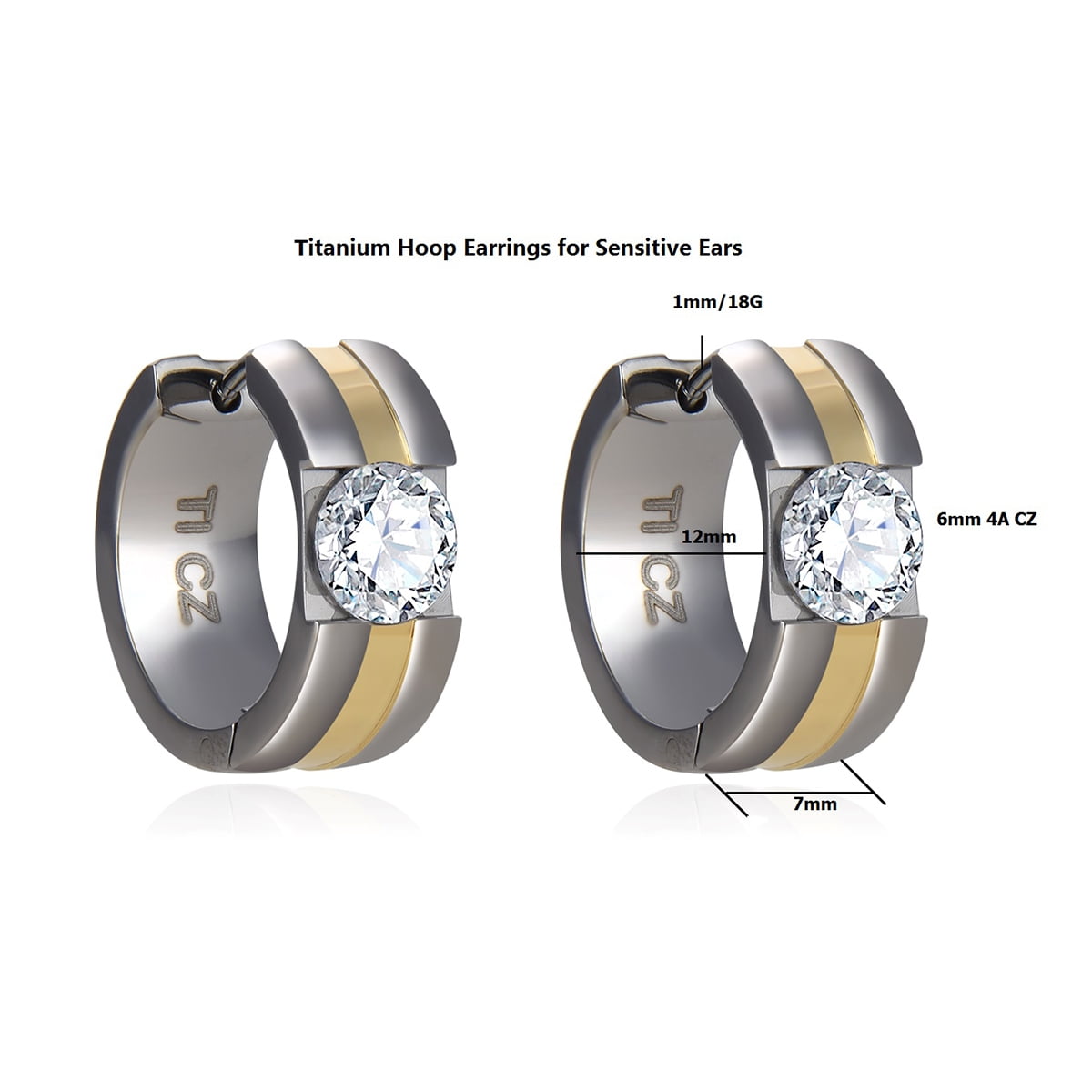 Justjandm G23 Titanium Hinged Hypoallergenic Huggies Earrings