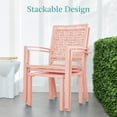 thumbnail image 5 of Best Choice Products 3-Piece Stackable Patio Bistro Set, Outdoor Chat Furniture w/ 2 Chairs, Table - Peach, 5 of 8