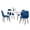 White#2, variant on Kitchen Sets, Durban 3-Piece Round Dining Set, Trestle Dining Table with 2 Boucle Chairs, White+Multi Dining Sets,Solid Wood+Mdf Dining and Kitchen Sets, Furniture Dining and Kitchen Sets