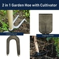 thumbnail image 6 of Kings County Tools 18” Garden Hoe & Cultivator – Dual-Sided Hand Tiller Tool with Wood Handle, 6 of 7