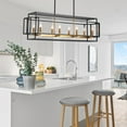 thumbnail image 5 of Magic Home 8 - Light Kitchen Island Rectangle Chandelier Pendant Light Ceiling Mount, 5 of 11