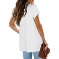 thumbnail image 3 of Puntoco Mujeres Casual Manga Corta Mangas Acampanadas Cuello en V Sólido Camiseta Suelta Blusa tops Puntoco Puntoco-717, 3 of 8
