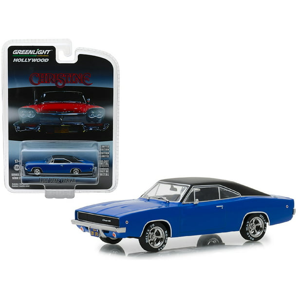 1968 Dodge Charger Dark Blue with Black Top 