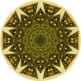 thumbnail image 1 of Ahgly Tapis Rond Lavable en Machine Intérieur Transitionnel Chrome Or Jaune, 7 Pieds Rond, 1 of 7