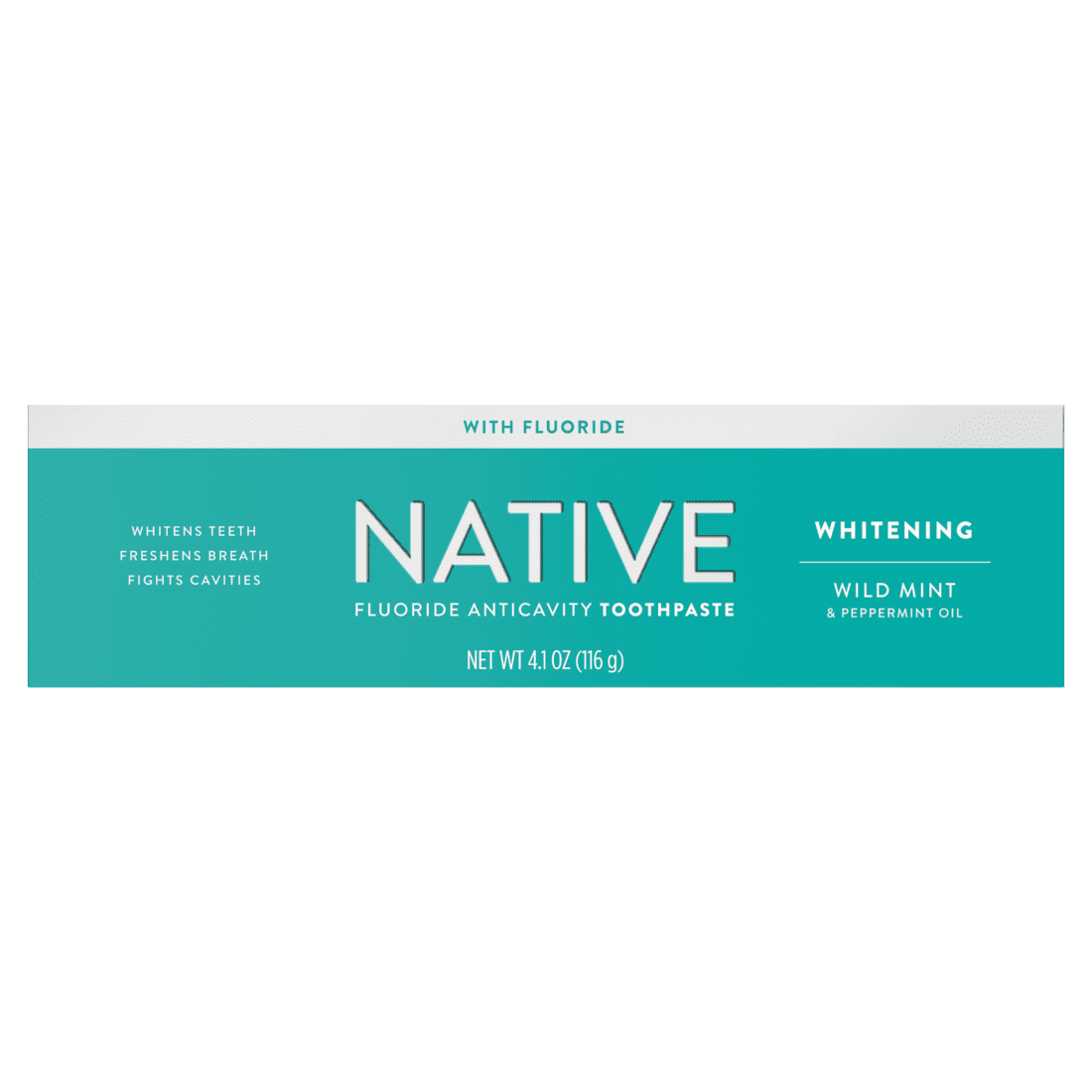Native Whitening Wild Mint & Peppermint Oil Fluoride Toothpaste, 4.1 oz (3 Pack)