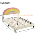 thumbnail image 2 of Full Size Upholstered Platform Bed with Rainbow Shaped and Height-Adjustbale Headboard,LED Light Strips, 2 of 6