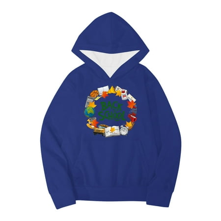 

Bjutir Toddler Girls Sweatshirts Kids Boys Autumn Winter School Season Letter Printed Long Sleeve Hoodie Warm Comfortable Tops Childrens Clothing Blue 6-7 Years