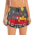 thumbnail image 2 of Picia Red Pickup Truck With Pumpkins Pattern Women's 2 in 1 Athletic Running Shorts High Waisted Workout Casual Gym Sweat Shorts with Comfy Liner Zipper Pockets-Medium, 2 of 9