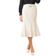 thumbnail image 1 of Falda de Cola de Pez Elegante para Mujeres INSPIRE CHIC con Cintura Alta y Cinturón, Midi, Color Blanco, 1 of 5