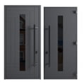 thumbnail image 5 of Front Exterior Prehung Steel Door / Ronex 0130 Grey / Entry Metal Modern Painted W36x96 Right-hand, 5 of 5