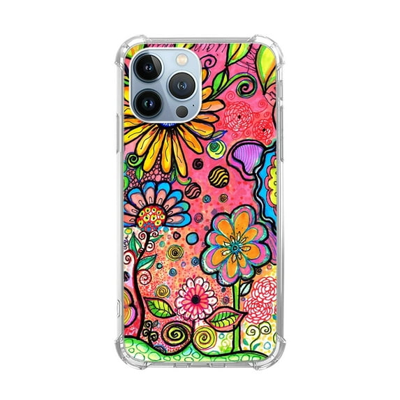 70s Retro SunFlower Case for iPhone 13 Pro Max,Aesthetic Art Design TPU Bumper Cover Case