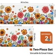 thumbnail image 2 of 2Pcs Kitchen Mats for Floor Floral Kitchen Rugs Non Slip Washable, Anti Fatigue Mats for Kitchen Floor, Butterfly Standing Floor Mats for Home/Office, 18''''x30''''+18''''x48'''' (White), 2 of 6