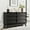 black, variant on Gaderth 6 Drawer Dresser, Large Drawer Organizer, Vintage Chest of Drawers with Bevel Design, Modern Dresser TV Stand for Bedroom, Living Room, Entryway and Closet