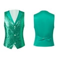 thumbnail image 2 of Wdgfv Men's Shiny Sequin Vest V-Neck Party Sleeveless Suit Waistcoat, 2 of 8