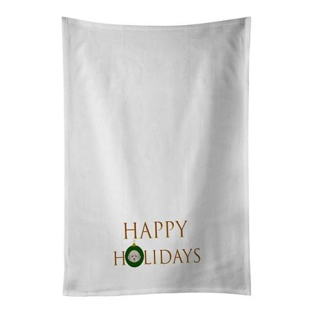

Cyprus Poodle - Dog Face Happy Holidays Christmas White Kitchen Towel Set of 2 19 in x 28 in