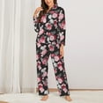thumbnail image 2 of Daiia Rose Flowers for Women's Long-Sleeved Pajama Set – Soft & Comfortable Sleepwear Button-Up Pajamas Cozy Lounge Wear-Medium, 2 of 7