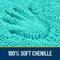thumbnail image 4 of Buganda Bathroom Rugs 59x20, Quick Dry Machine Washable Chenille Bath Mats with Rubber Backing, Teal, 4 of 9