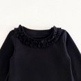 thumbnail image 5 of Girls Ruffle Neck Long Sleeve Shirts, Kids Soft Slim‑Fit Pullover Top, Solid Color Ruffle Cuffs Casual Blouse, 5 of 9