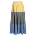 thumbnail image 5 of Maoxin Womens Skirts Women's Casual Flowers Printed line Elastic Waist Skirt ,Yellow,XL, 5 of 5