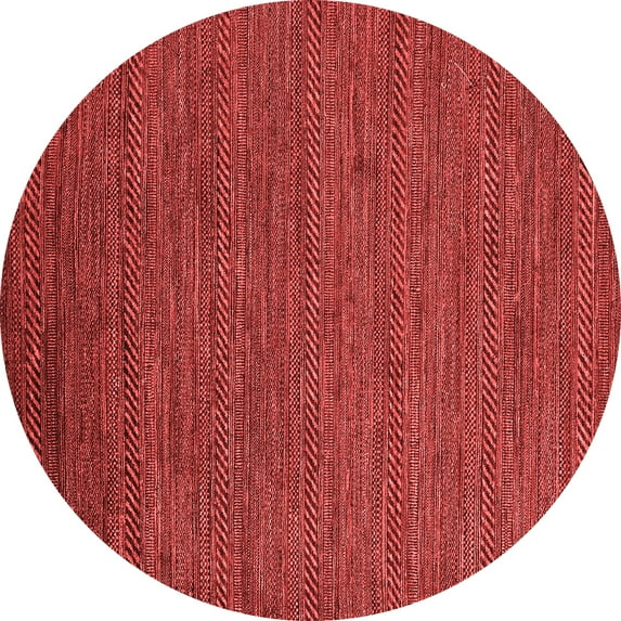 Ahgly Company Indoor Round Abstract Red Modern Area Rugs, 6' Round