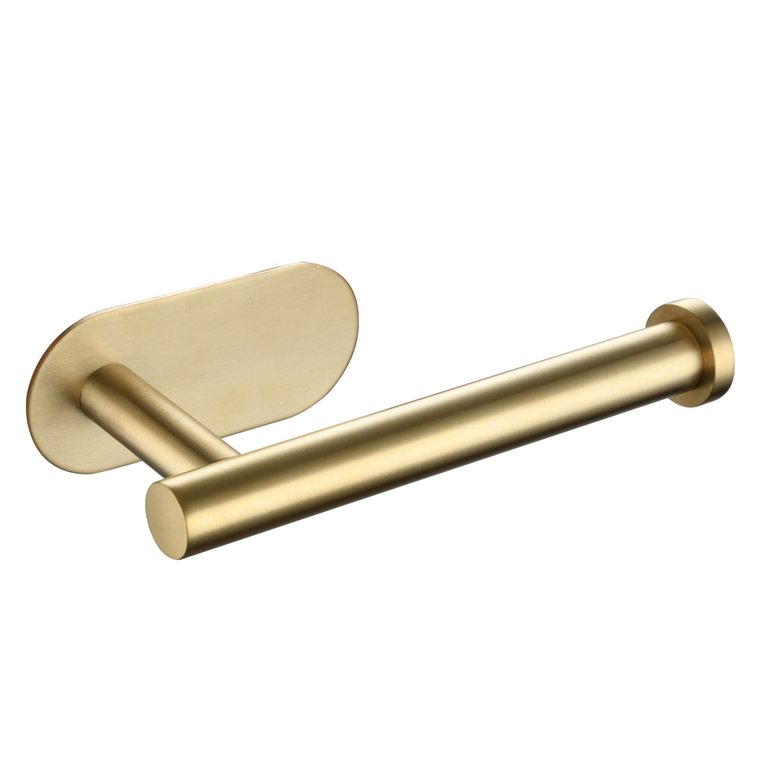 Gold Toilet Paper Holder Adhesive, Stainless Steel Self Adhesive Toilet  Paper Roll Holder for Bathroom