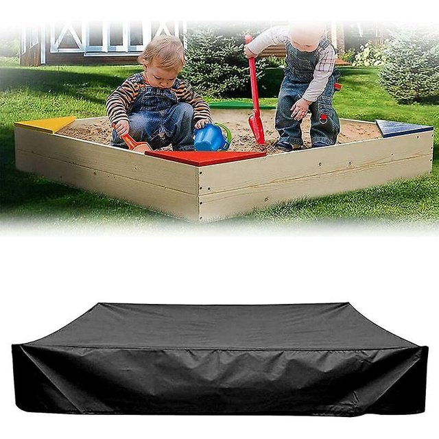 Funda para arenero a prueba de polvo Sincero lona cuadrada de tela Oxford negro 150*150cm 290g