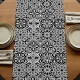 thumbnail image 5 of Black Morocco Table Runner, Traditional Tribal Abstract Geometric Art Washable Cotton Linen Table Runners 120 Inches Long, Dresser Scarf Runner for Dining/Living Room/Kitchen/Square Tables 13''x120'', 5 of 9