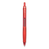 Pilot 31508 0.7 mm Fine G-Knock BeGreen Retractable Gel Pen - Red Ink, Translucent Red/Red Barrel (1-Dozen)