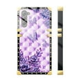 thumbnail image 3 of FKBRCL4U Compatible with Samsung Galaxy S23 Plus Case, Purple Butterfly Flowers Leaf Luxury Golden Decoration for Girl Women Soft TPU Shockproof Protective Hard PC Back, 3 of 7