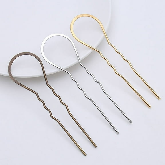 BESTOYARD Wavy U Shaped Hair Pin Metal Bobby Pins for Women and Girls Ancient Bronze 10pcs