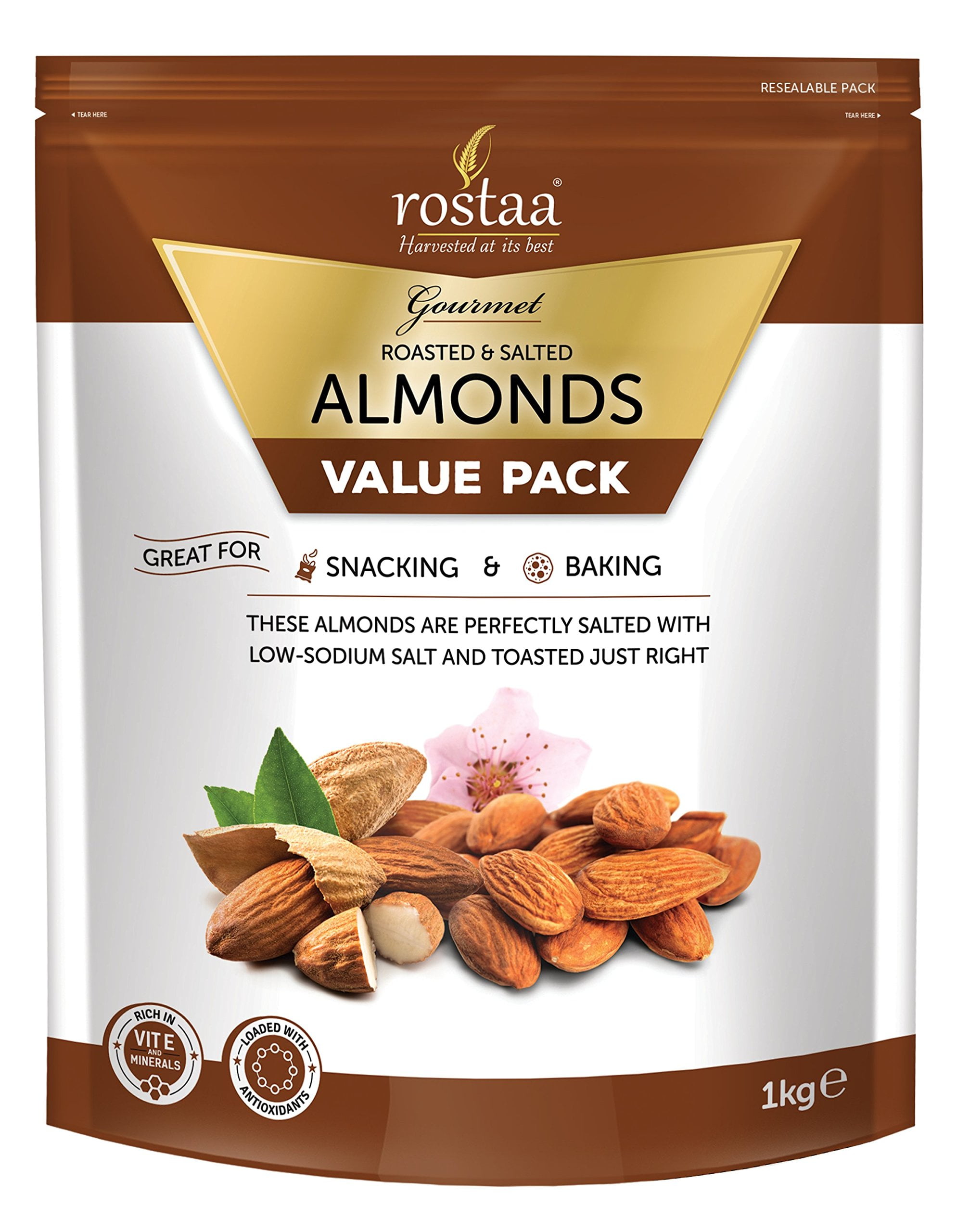 Rostaa Premium California Salted Almonds Quick Bite Which Has Dietry