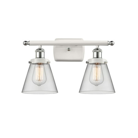 

Innovations Lighting 916-2W-11-16 Cone Vanity Cone 2 Light 16 Wide Vanity Light - White
