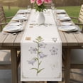 thumbnail image 4 of White Purple Bellflower Table Runner 70 Inches, Farmhouse Rustic Botanical Floral Bed Runner Dresser Scarves Tabletop for Indoor Outdoor Parties/Ceremony/Banquet, 13" x 70", 4 of 9