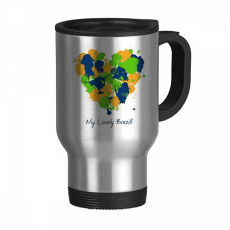 

Heart-shaped My Lovely Brazil Brazil Travel Mug Flip Lid Stainless Steel Cup Car Tumbler Thermos
