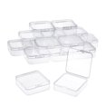 thumbnail image 2 of Caja de almacenamiento de cuentas de plástico transparente con tapa con bisagras para artículos pequeños, diamantes y cuentas (5,6 x 5,6 x 2,5 cm), 2 of 7