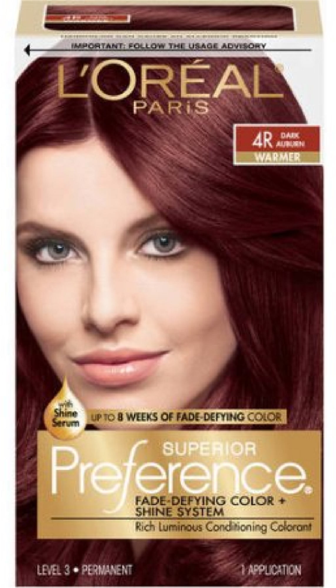 L'Oreal Superior Preference Permanent Hair Color, 4R Dark Auburn