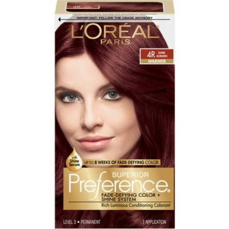 L'Oreal Superior Preference Permanent Hair Color, 4R Dark Auburn (Warmer) 1