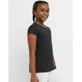 thumbnail image 4 of Hanes Essentials Girls' Cotton T-Shirt, 2-Pack Black XL, 4 of 5