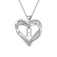 thumbnail image 4 of Ladies Double Heart Diamond Necklace With 26 English Letters Couple Necklace, 4 of 8