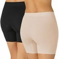 thumbnail image 3 of Carole Hochman Women's Slip Shorts 2-Pack, Black/Nude Medium, 3 of 3