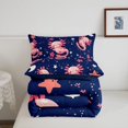 thumbnail image 5 of Manfei Kawaii Axolotl Full Size Comforter Sets,Animals Pattern Bedding Comforter Set,Navy Blue Reversible,3 Pieces,1 Comforter and 2 Pillowcases, 5 of 7