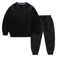 thumbnail image 3 of Piuwrlz 2pcs Jogger Set Toddler Girls Sweatsuits Sets Two Piece Sweatshirt and Sweatpants Black Size 2 Years, 3 of 9
