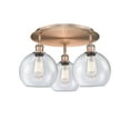 thumbnail image 3 of Innovations Lighting  Athens - 3 Light 20" Flush Mount Antique Copper/Seedy, 3 of 5