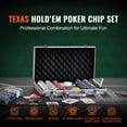 thumbnail image 2 of KFFKFF Poker Ensemble, 500-Unit Poker Collection, Comprehensive Poker Gaming Kit with Aluminum Transport Box, 11.5 Gram Casino Tokens, Cards, Buttons and Cubes, 2 of 9