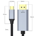 thumbnail image 2 of Cable de 1M/2M tipo C a DP1.4 compatible con HDR dinámico para MacBook Air/Pro Samsung Dell, 2 of 9