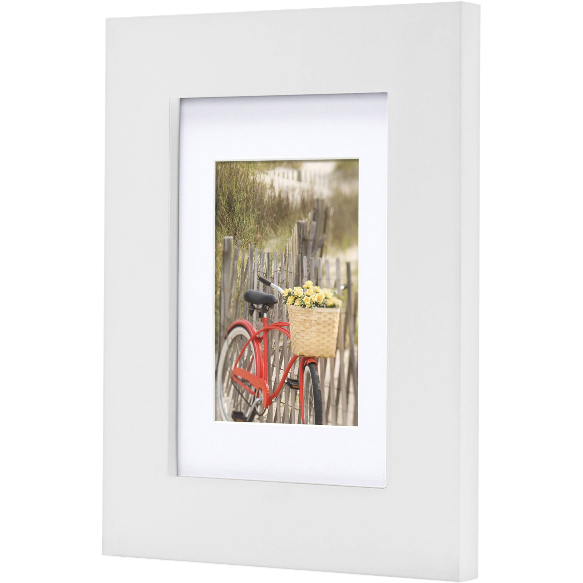 Mainstays Museum 5" x 7" Matted for 3.5" x 5" Picture Frame, White, Set