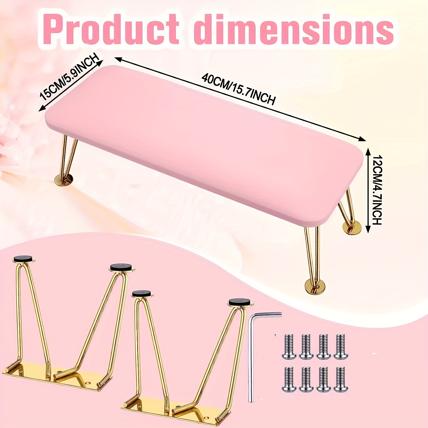 ACMDL  Big Nail Arm Rest  Anti-Slip Nail Cushion Hand Rest Professional Nail Tech Arm Rest Stand Manicure Hand Pillow For Nail Techs Salon Spa Home Use