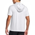 thumbnail image 5 of YUGYXL Hoodie for Unisex Short Sleeve Athletic Hoodies with Mask Sports Workout Pullover Sweatshirt XXXXXL White, 5 of 8